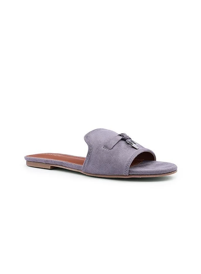 IconStyle Croc-Embossed Flat Mules