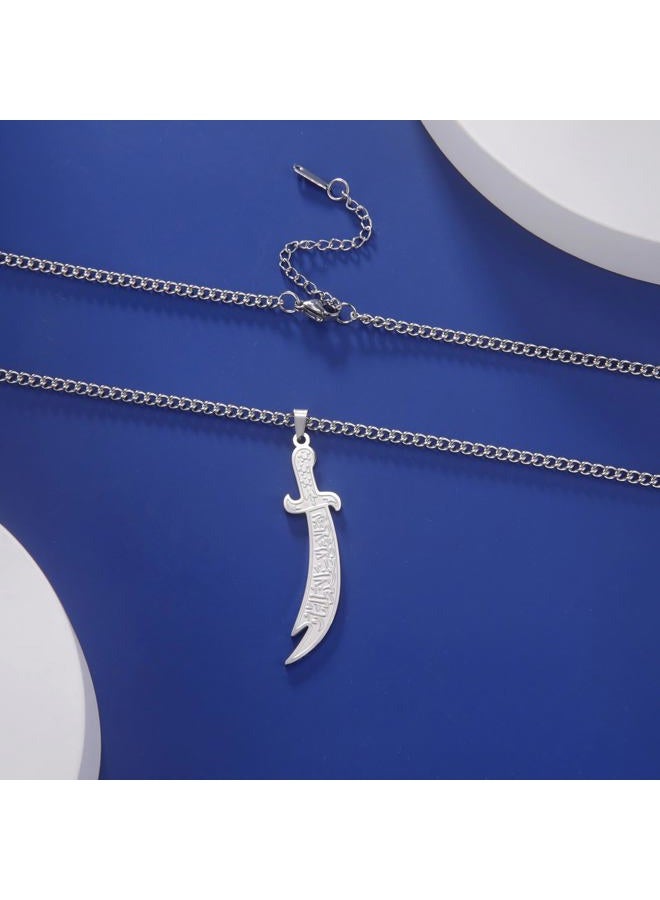 VASSAGO Sword Necklace for Men Women Zulfiqar Sword Necklace Imam Ali Zulfiqar Pendant Arabic Rune Islamic Muslim Jewelry Talisman Amulet Religious Gift - Image 5