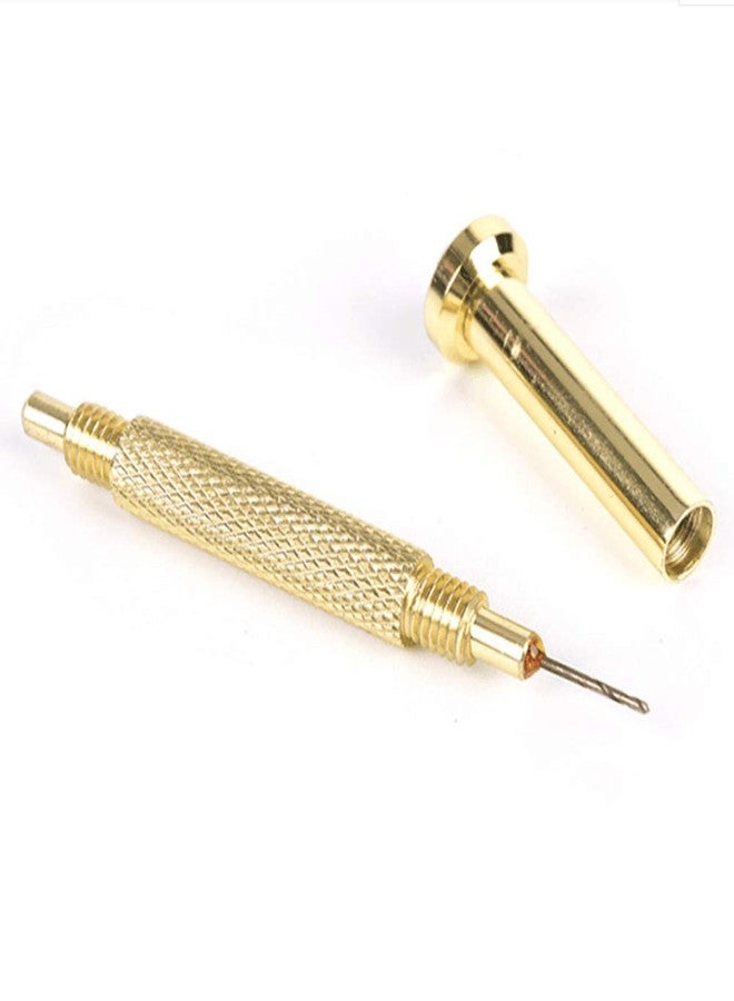 Bellecrey 1set Nail Art Piercing Tool Metal Hand Dangle Drill Hole for Nail Charm Jewelry Dotting Pen Manicure Salon Accessories Gold Stainless Steel Nail Hand Dangle Drill Hole Maker (Hole Nail Drill) - Image 1