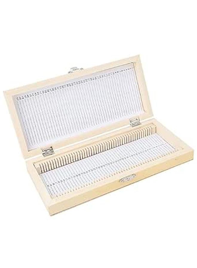 50PCS Prepared Microscope Slides With Wooden Storage Box Metal Buckle For Science Classroom - Image 1