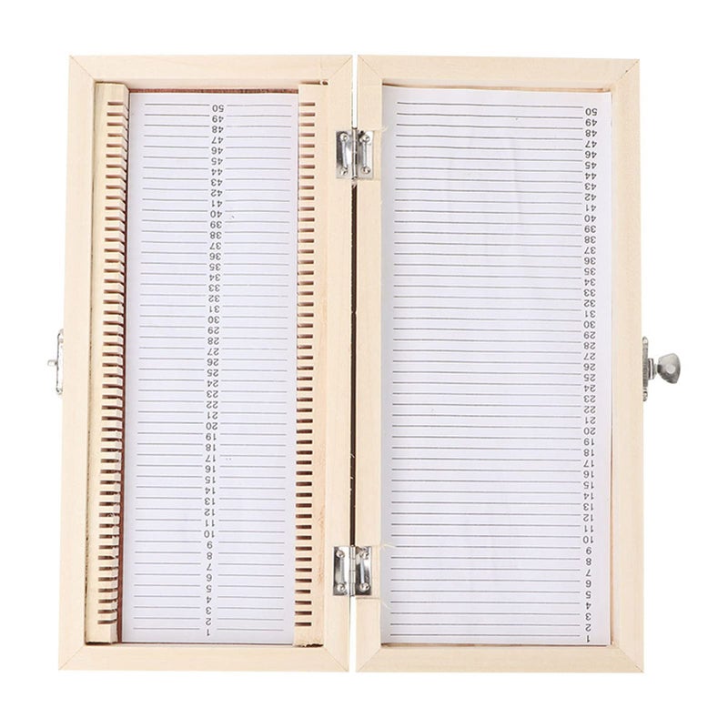 50PCS Prepared Microscope Slides With Wooden Storage Box Metal Buckle For Science Classroom - Image 5