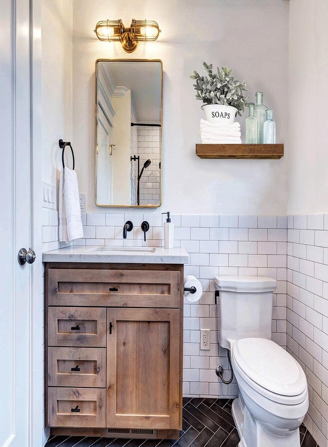 QEEIG Floating Shelves for Wall Bathroom Shelf Bedroom Kitchen Farmhouse Small Book Shelf 16 inch 1pc, Rustic Brown FS015-40-023BN-1 - Image 2