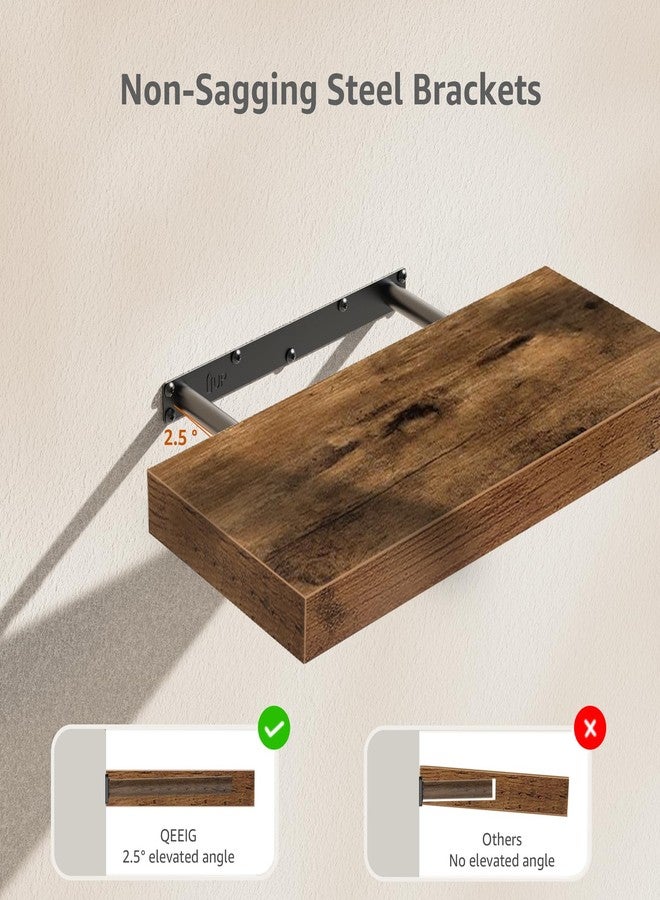 QEEIG Floating Shelves for Wall Bathroom Shelf Bedroom Kitchen Farmhouse Small Book Shelf 16 inch 1pc, Rustic Brown FS015-40-023BN-1 - Image 5