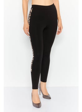 Red Tape Women Animal Print Pull On Leggings, Black  - Image 1