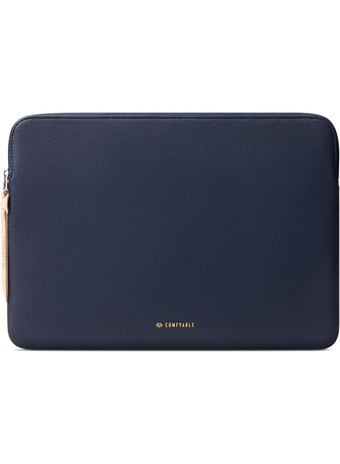 Comfyable Slim Protective Laptop Sleeve Compatible with 13/13.3/14 Inch MacBook Air & MacBook Pro, Mac Travel Case, Laptop Pouch, Slim PU Leather Cover M4/M3/M2/M1 2025-2021, Blue - Image 1