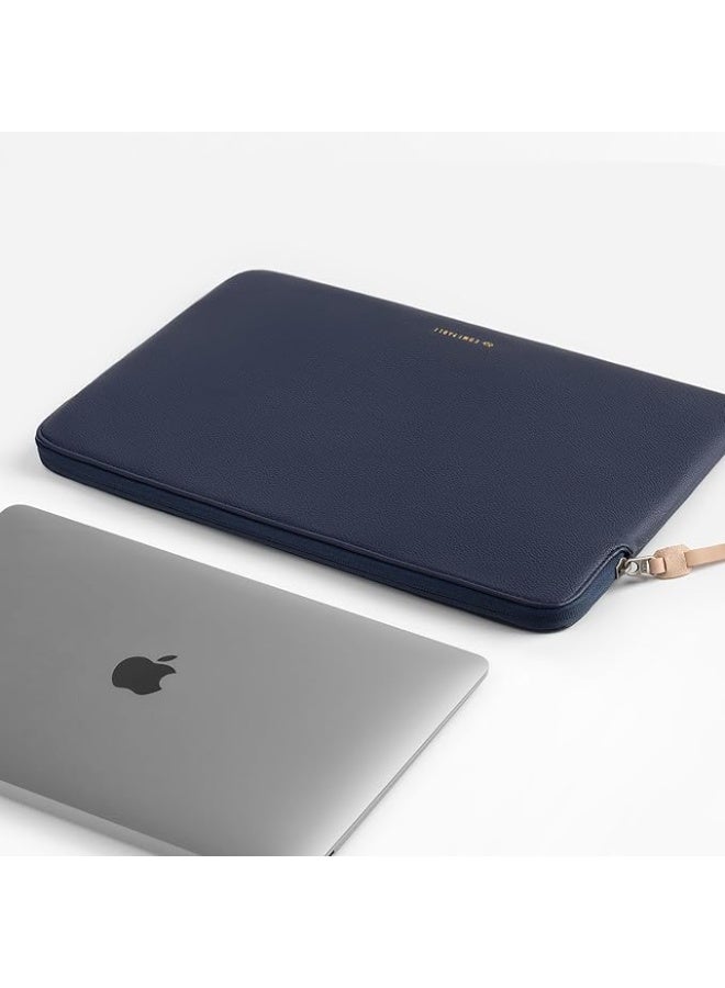 Comfyable Slim Protective Laptop Sleeve Compatible with 13/13.3/14 Inch MacBook Air & MacBook Pro, Mac Travel Case, Laptop Pouch, Slim PU Leather Cover M4/M3/M2/M1 2025-2021, Blue - Image 2