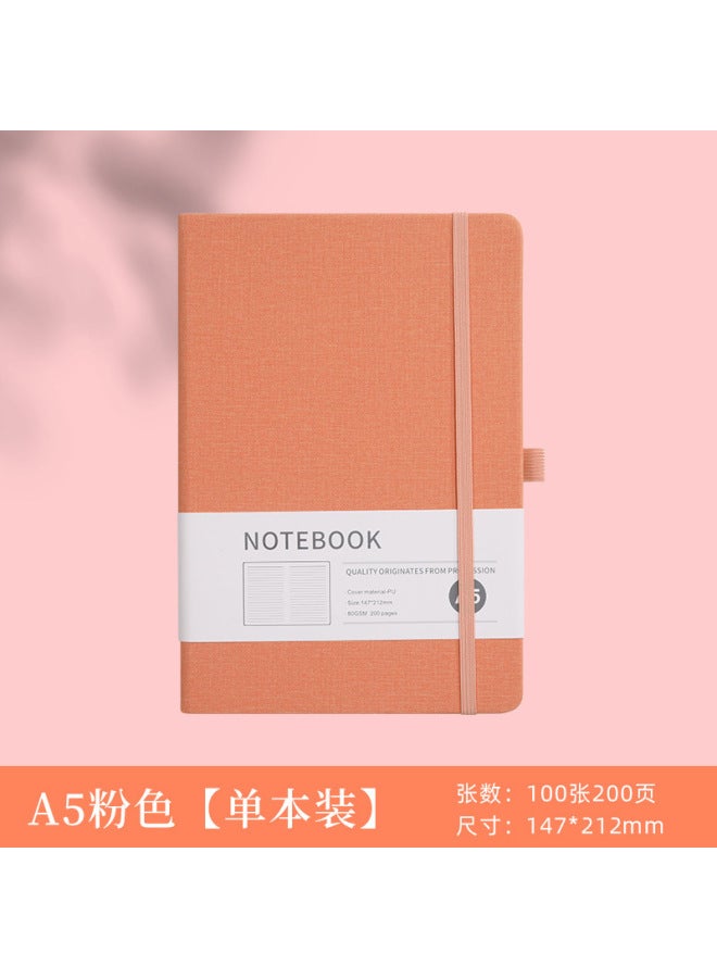 Real Notebook Customized Business Hard Cover Simple Thick Office Strap Diary Stationery Notepad - Image 1
