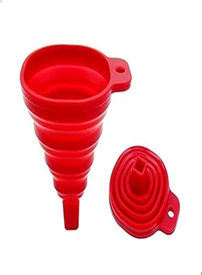 Collapsible Silicone Funnel - Red (Red)
