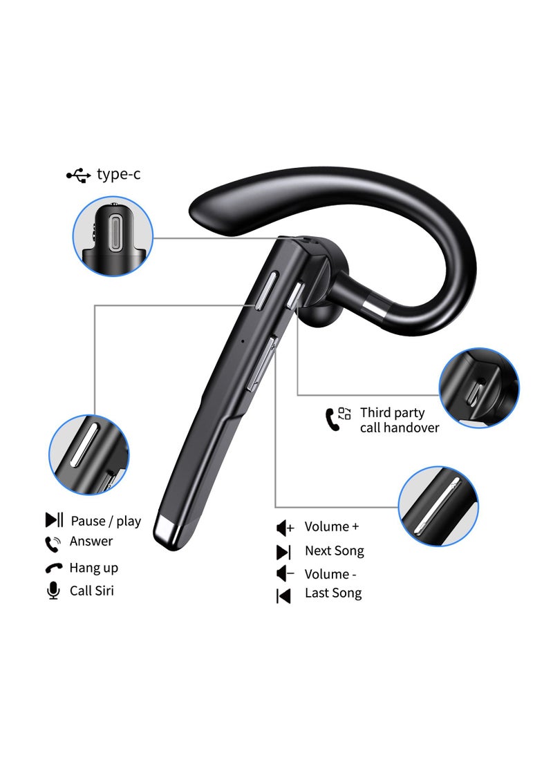 Generic - YYK520 Wireless Bluetooth-compatible Earphone Handsfree Business Headset Mini Earbuds Built-in Mic for Car Driving - Image 1