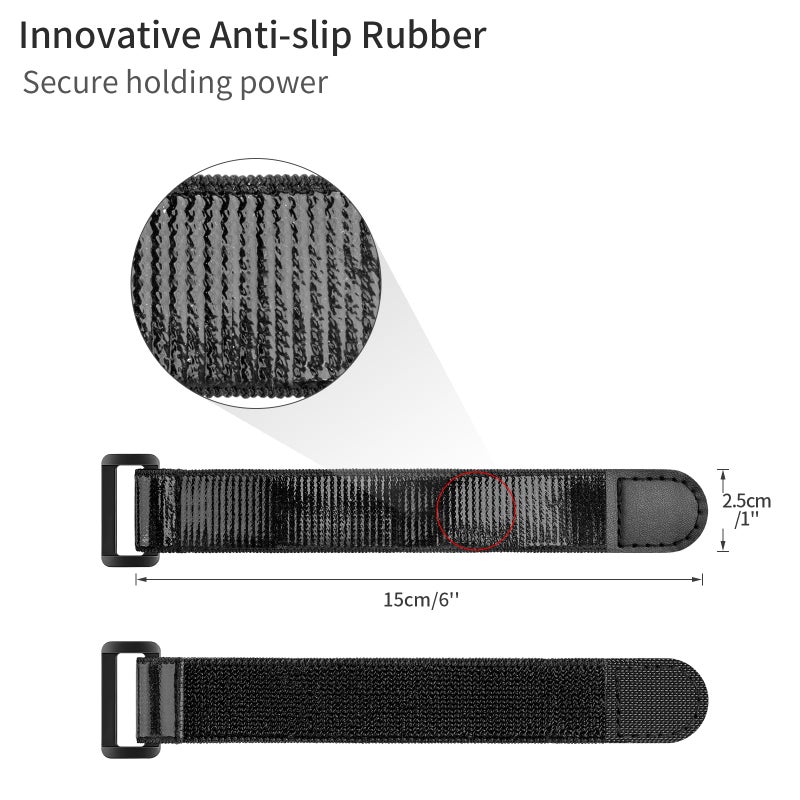 Trilancer Elastic Cinch Straps with Anti-Slip Strips, 6â€™â€™ x 1â€™â€™ (10 Pack) Heavy Duty Multipurpose Hook and Loop Straps for Extension Cords, Cables, Ropes,Hoses, Bike,Pant Garters,Garage and Workshop - Image 2