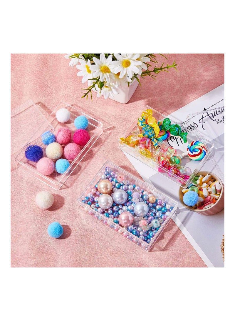 SYOSI 8 Pieces Clear Acrylic Plastic Jewelry Box Mini Storage Cube Containers with Lids Candy for Pill and Tiny Rectangle 4.3x2.7x1 Inch - Image 2