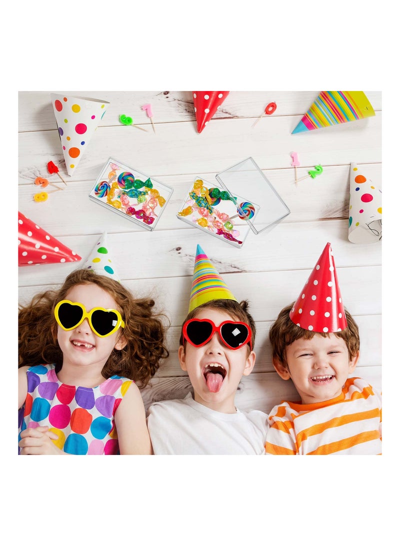 SYOSI 8 Pieces Clear Acrylic Plastic Jewelry Box Mini Storage Cube Containers with Lids Candy for Pill and Tiny Rectangle 4.3x2.7x1 Inch - Image 4