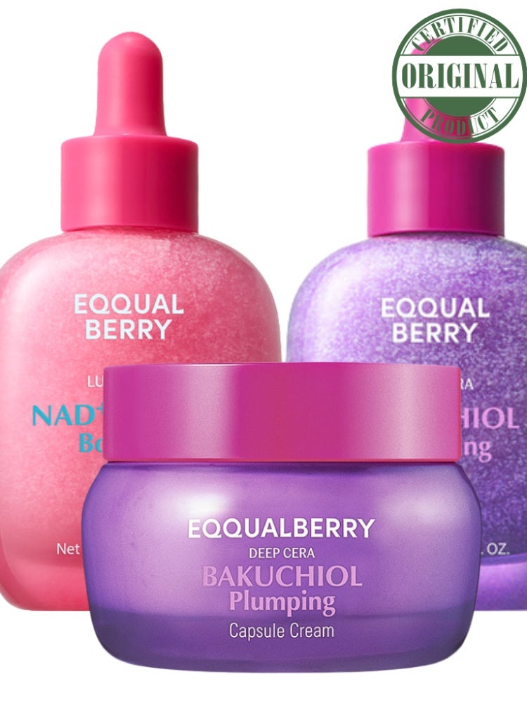 إيكوالبيري علامات التقدّم المبكر وترهّل البشرة – مجموعة إيكوال بيري لمقاومة الشيخوخة بباشكوتشيول كريم كبسولات مع سيروم باكوتشيول وسيروم ناد+ - Image 2