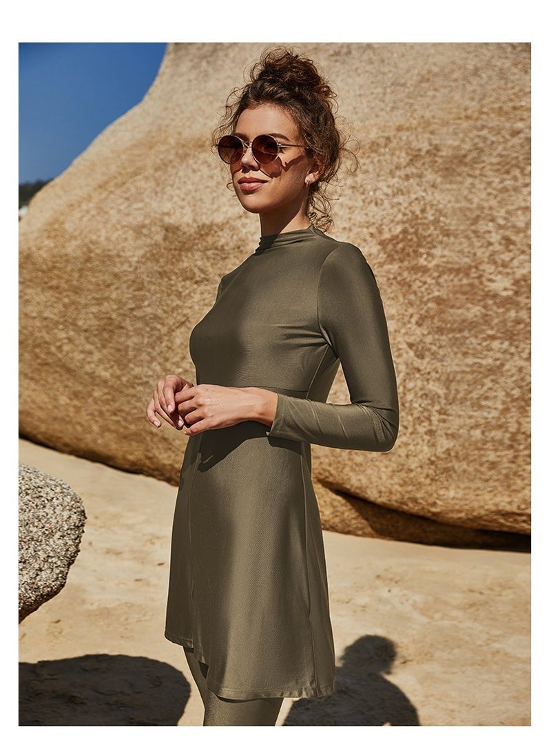 Muslim Swimsuits for Women Modest Islamic Swimwear Burkini Full Cover Rash Guard Top Pants Set Two Piece Bathing Suits,