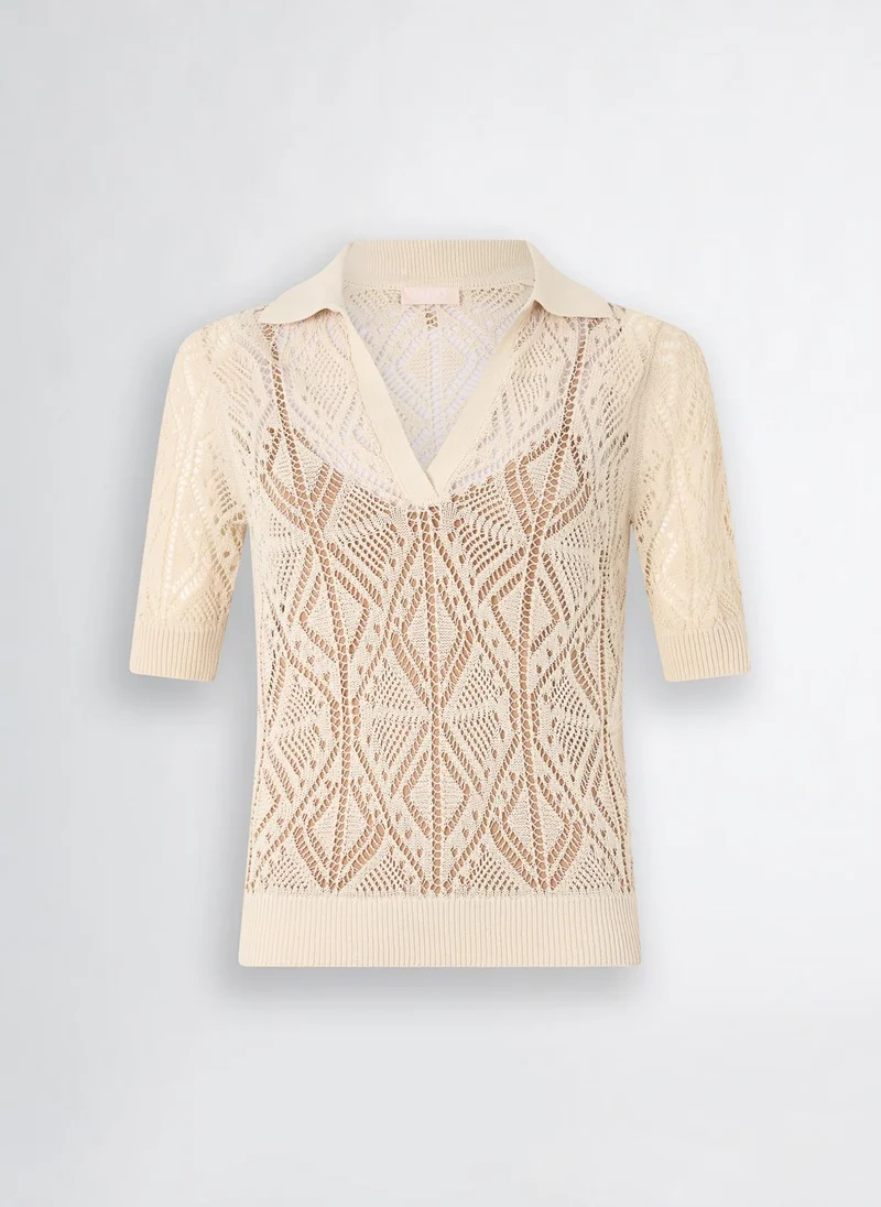 Liu Jo Cotton-blend crochet jumper