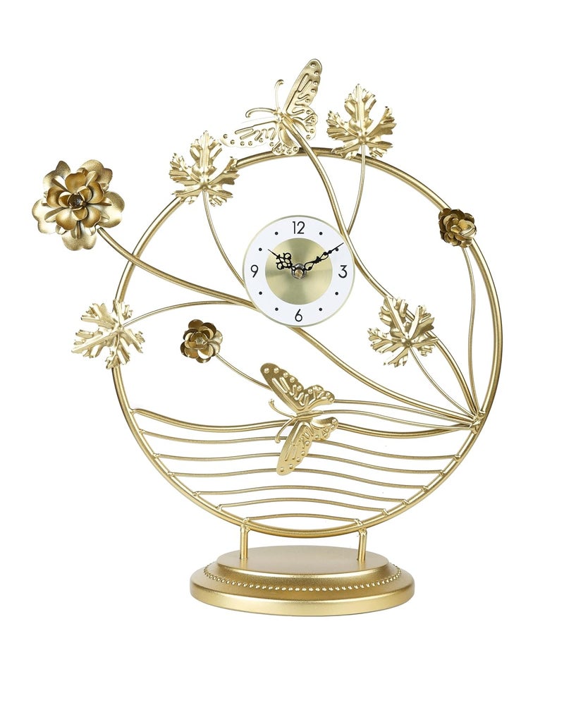 Prakal Table ClockDesk ClocksMetal ClockClassic Mantel Clockfor Living RoomOfficeKitchen Bedside PK09 - Image 1