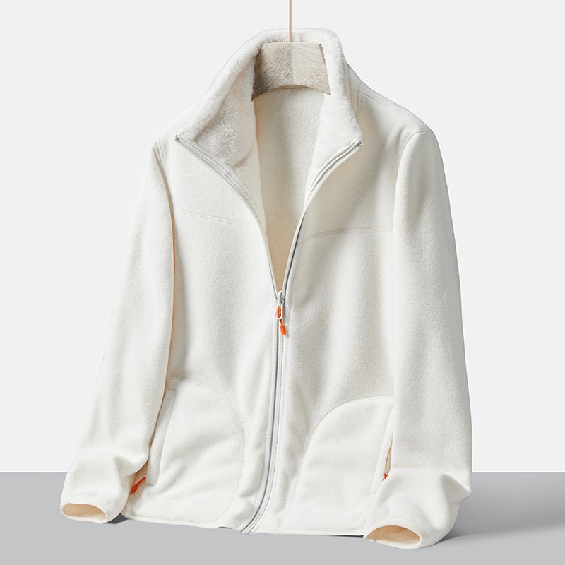 Double-Sided Fleece Jacket Women'S Outdoor Two-Sided Fleece Warm Thickened Fleece Jacket Men'S Lamb Fleece Jacket - Image 1