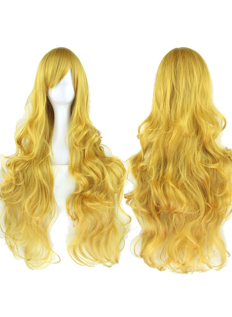 80cm anime long curly hair high temperature silk curly hair cosplay wig costumes dress up wig - Image 2