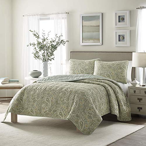 Stone Cottage - Queen Quilt Set, Reversible Cotton Bedding with Matching Shams, Ideal Bedding Set (Emilia Green, Full/Queen) - Image 1