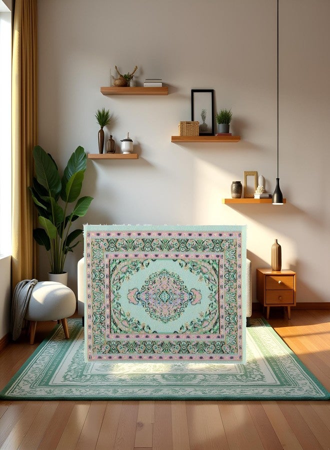 سجادة أرضية مصغرة على شكل ديك رومي لبيت الدمى بمقياس 1/12، أثاث وديكورات وإكسسوارات لبيت الدمى (أخضر) - Image 5