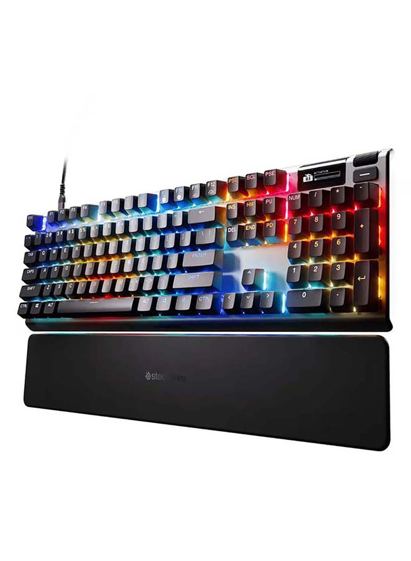 SteelSeries Apex Pro Gen 3 Full Size Mechanical Gaming Keyboard, OmniPoint 3.0 Adjustable HyperMagnetic Switches, Double Shot PBT Keycaps, US English Layout, Wired Connectivity, Black | 64660 - Image 1