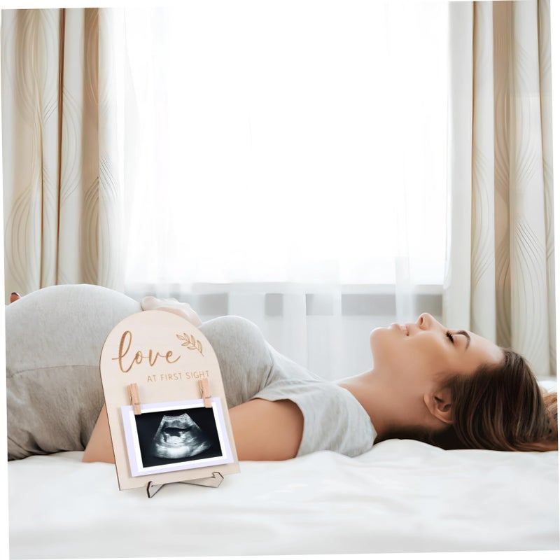 Wooden Sonogram Picture Frame Boxwood Nursery Decor Display Horizontal Vertical - Image 4