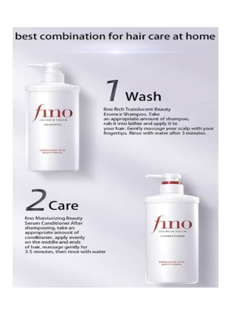 Fino Premium Touch Luxury Hair Care Set - Shampoo (550ml), Conditioner (550ml) - for Dry Damaged Hair Repair - Image 2