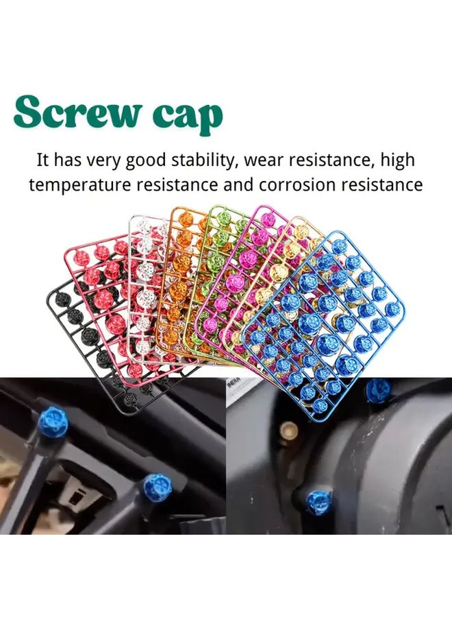 Multicolored Hexagonal Motorcycle Engine Nut Covers Universal Body Modification Accessories - Image 1