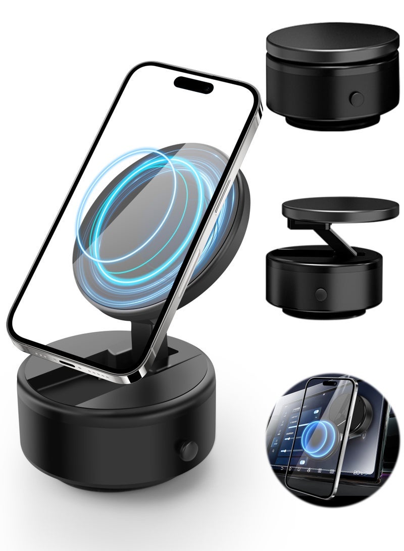 General Electric Vacuum Magnetic Phone Mount, 360° Rotating Suction Cup Holder, Universal Suction Cup, Magsafe Car Mount for Car, Gym, Home, Office  - Image 1