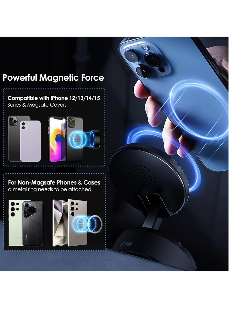 General Electric Vacuum Magnetic Phone Mount, 360° Rotating Suction Cup Holder, Universal Suction Cup, Magsafe Car Mount for Car, Gym, Home, Office  - Image 3