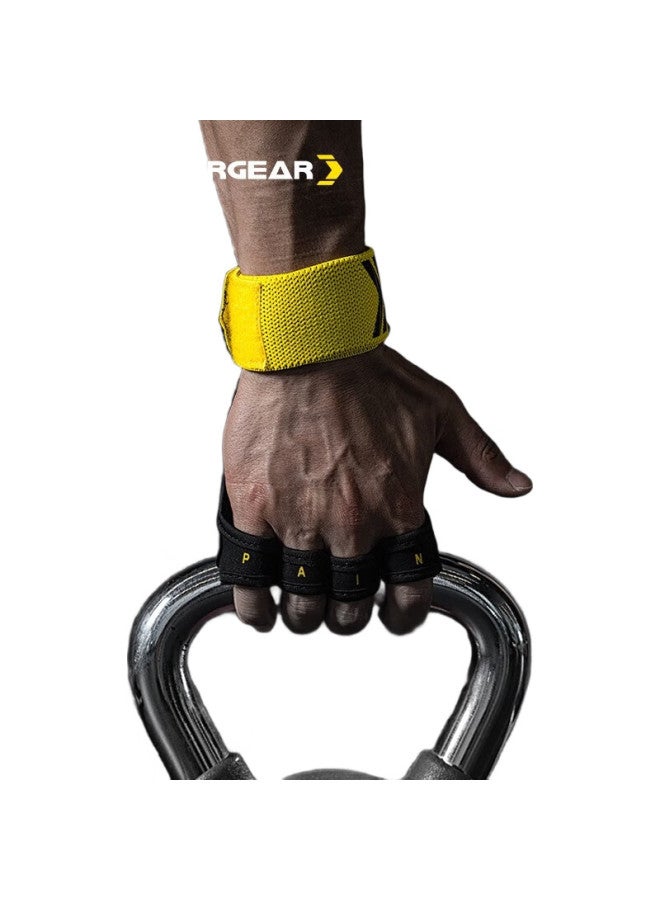 FITTERGEAR Fitness Wristband Gloves, Palm Protection, Non-Slip, Wear-Resistant, Breathable, Anti-Callus, For Squats And Deadlifts, Black, Size L - Image 1