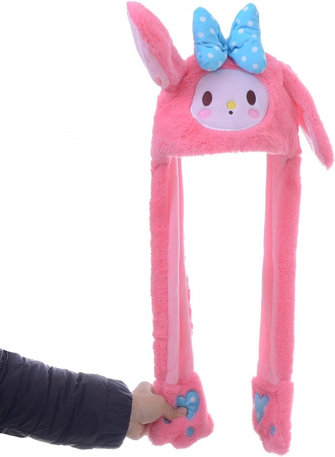 Kiditos Plush Kitty Hat, Ear Moving Bunny Cap with LED Glowing Ears, Funny Headwear for Girls, Pink - Image 1