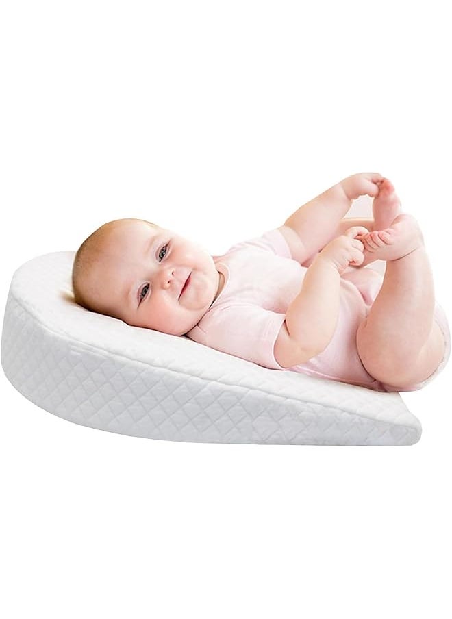 DMG TECH Baby Wedge Pillow Baby Anti Vomiting Pillows Soft Round Crib Wedge Pillow With Washable Cover 15 Degree Sleeping Nursing Pillow Feeding Pillows For Inflant For Better Night'S Sleep  - Image 1