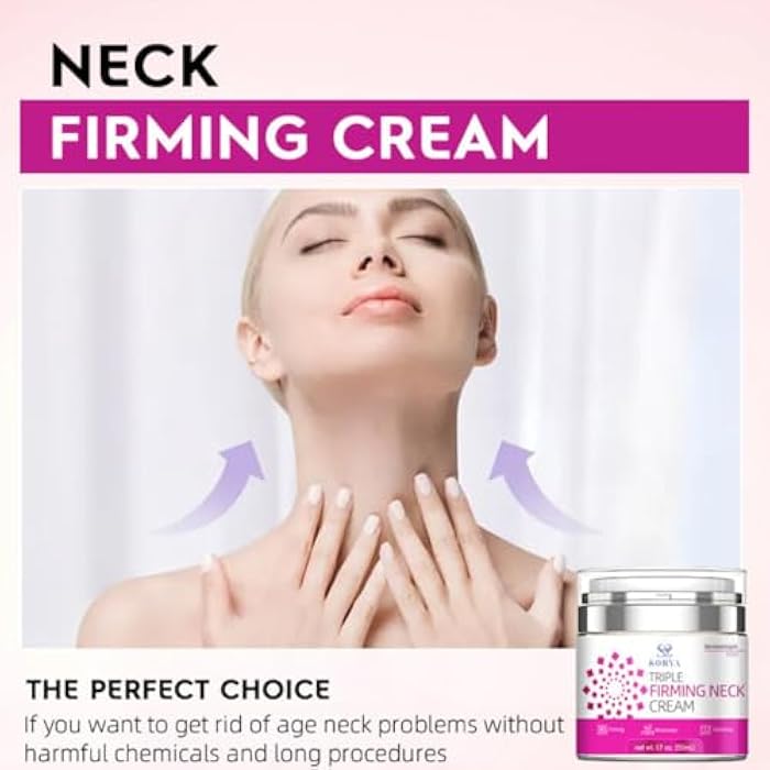 SORYA Neck Firming Cream - Natural Anti-Aging Facial Moisturizer with Retinol Collagen & Hyaluronic Acid - Day & Night Anti-Wrinkle Cream - Firming, Hydrating Face Cream - Image 3