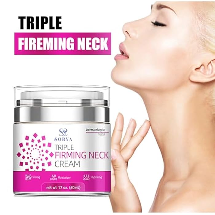 SORYA Neck Firming Cream - Natural Anti-Aging Facial Moisturizer with Retinol Collagen & Hyaluronic Acid - Day & Night Anti-Wrinkle Cream - Firming, Hydrating Face Cream - Image 2