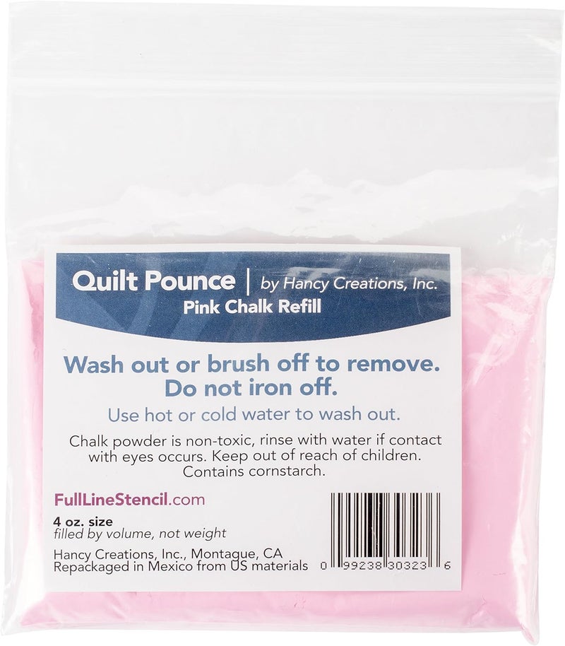 Quilt Pounce Chalk Refill, 4oz Pink