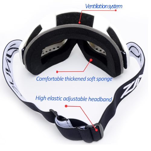 ZJNUO ATV Motorcycle Dirt Bike Goggles Off Road Motorbike Motocross Riding Racing MX UTV Windproof Dustproof Scratch Resistant Goggles for Adults Men Women and Youth - Image 4