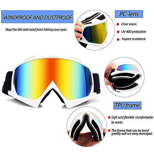 ZJNUO ATV Motorcycle Dirt Bike Goggles Off Road Motorbike Motocross Riding Racing MX UTV Windproof Dustproof Scratch Resistant Goggles for Adults Men Women and Youth - Image 5