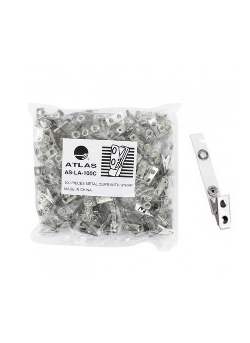 ATLAS - 100-Piece Metal Clips for Name Badge - Image 1
