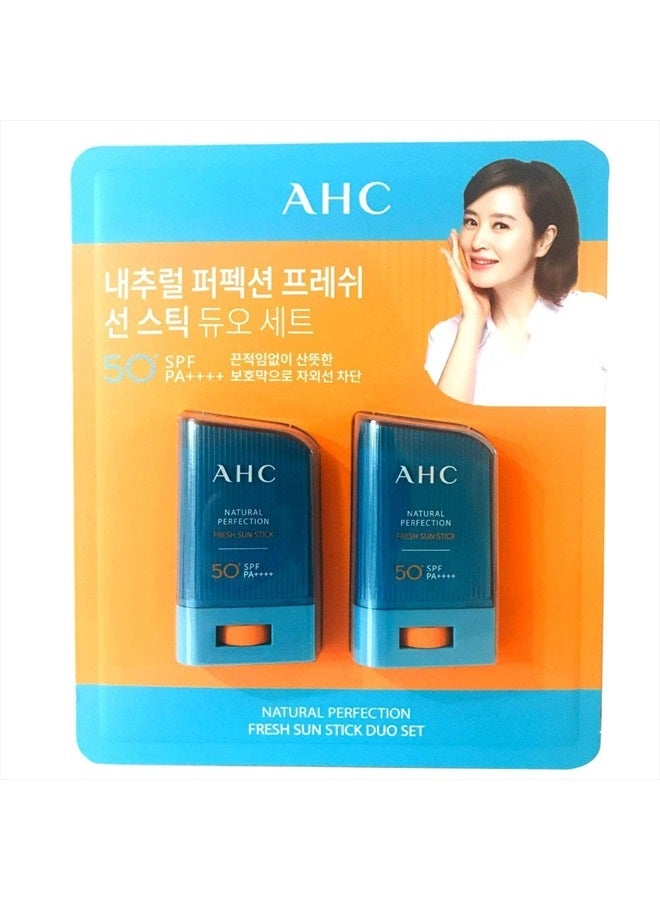 AHC Natural Perfection Fresh Sun Stick SPF 50+/PA++++ 22g Duo Set - Image 2
