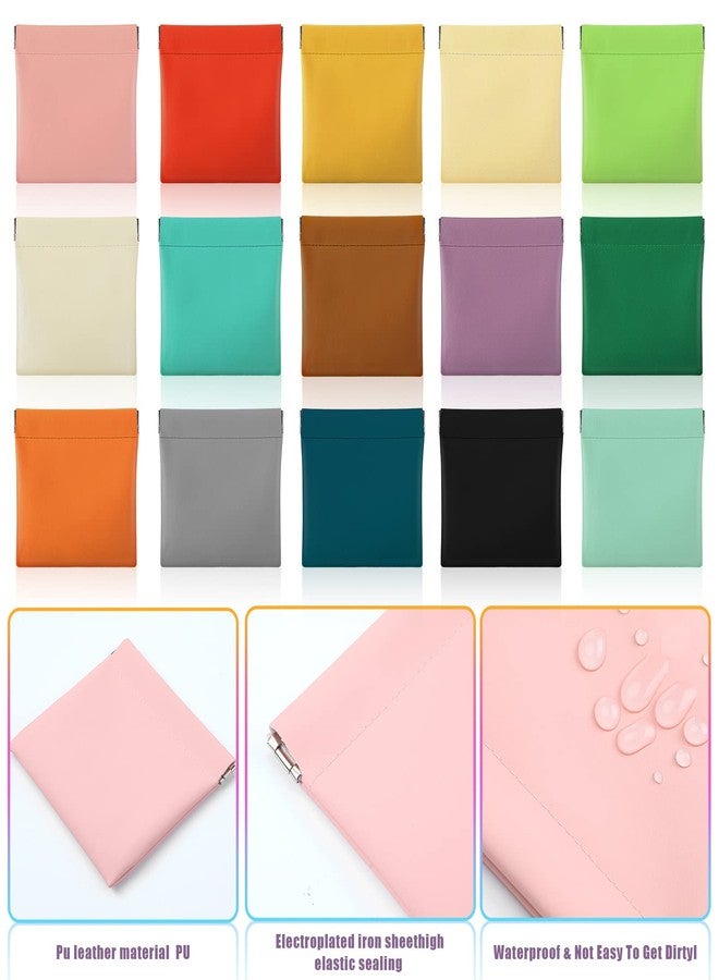 هوليري حقيبة مستحضرات تجميل من جلد الغنم من هوليري، 30 قطعة، حقيبة جيب مقاومة للماء، ذاتية الإغلاق، محمولة، صغيرة الحجم، لحفظ النقود المعدنية، حقيبة مكياج، حامل، تخزين للسفر لمستحضرات التجميل وسماعات الرأس والمجوهرات - Image 3