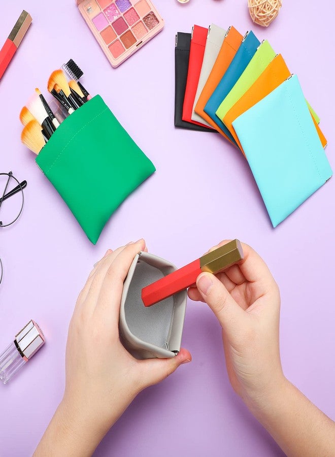 هوليري حقيبة مستحضرات تجميل من جلد الغنم من هوليري، 30 قطعة، حقيبة جيب مقاومة للماء، ذاتية الإغلاق، محمولة، صغيرة الحجم، لحفظ النقود المعدنية، حقيبة مكياج، حامل، تخزين للسفر لمستحضرات التجميل وسماعات الرأس والمجوهرات - Image 5