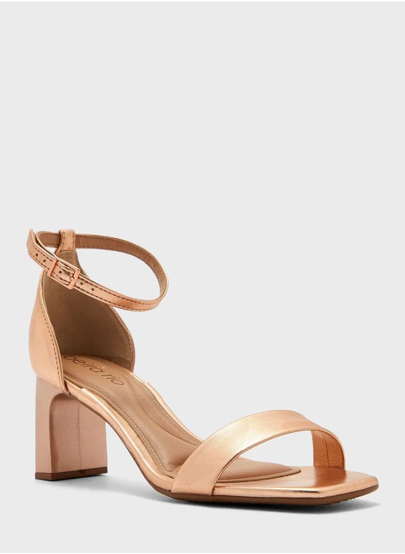 Beira Rio Multi Strap Mid Heel Sandals