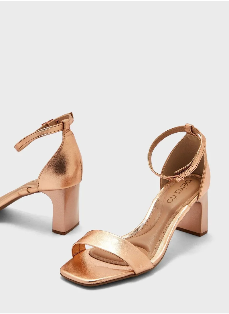 Beira Rio Multi Strap Mid Heel Sandals