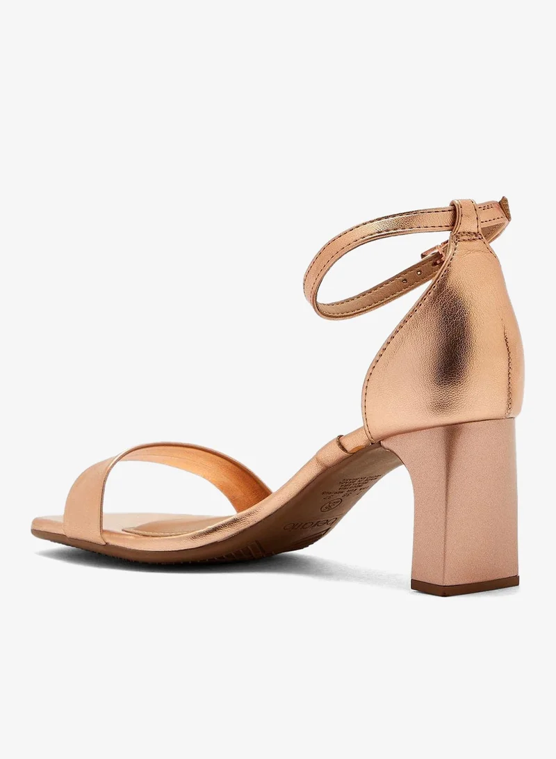Beira Rio Gold Pink Block Heel Sandals for Women – Stylish Ladies Heels Sandals for Everyday Wear for Women | Best Price UAE