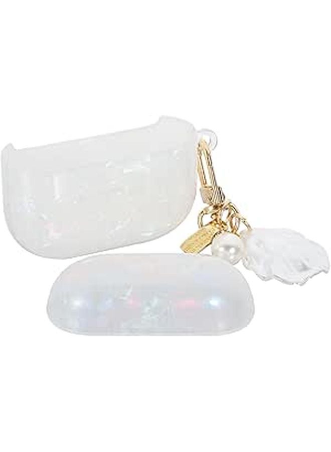 Shiny Shell Pattern Earphone Case with Pearl Chain for Earbuds 3 Protective Travel Cover - Image 1