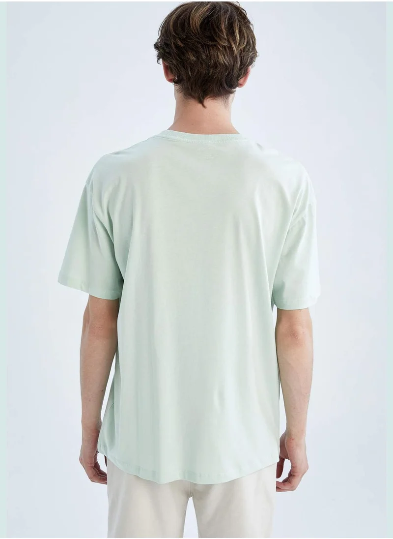 DeFacto Boxy Fit Short Sleeve Minimal Slogan Print T-Shirt