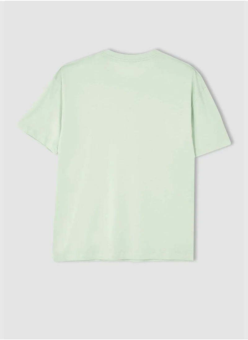 DeFacto Boxy Fit Short Sleeve Minimal Slogan Print T-Shirt