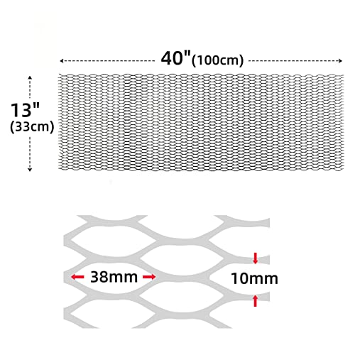 AggAuto Universal 40"x13" Car Grill Mesh - Aluminum Alloy Automotive Grille Insert Bumper Honeycomb Hole 10x38mm, One of the Most Multifunctional Shape Grids Orange - Image 2