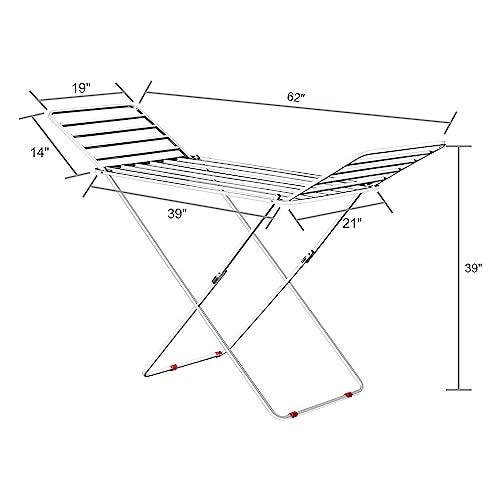 SUNDRY 1pc Clothes Drying Rack, Portable Foldable Laundry Rack, Indoor and Outdoor Clothes Rack, Space-Saving Clothes Rack with Drying Rods, Balcony Bedroom Clothes Storage Organizer - Image 4